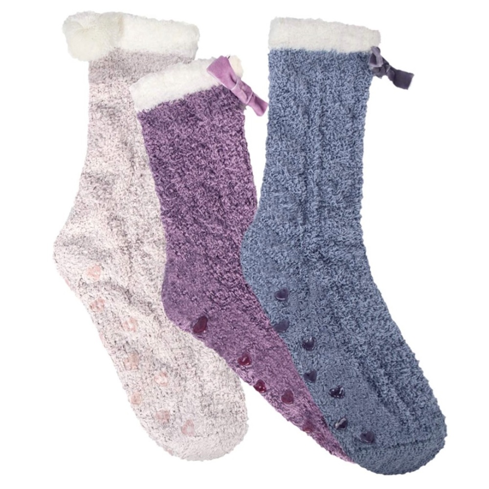 3 Pairs Winter Fuzzy Socks anti-slip